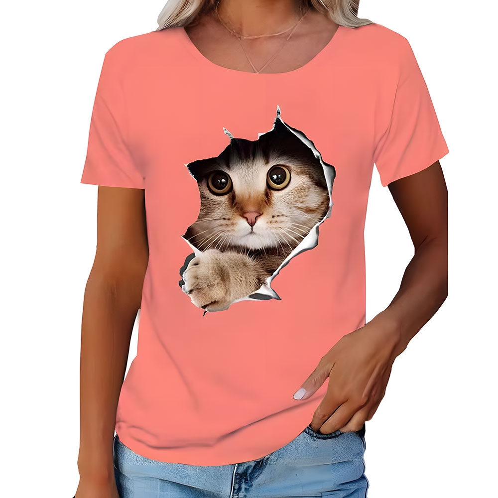 Castillotigo™ Mangas cortas con estampado de gatos lindos