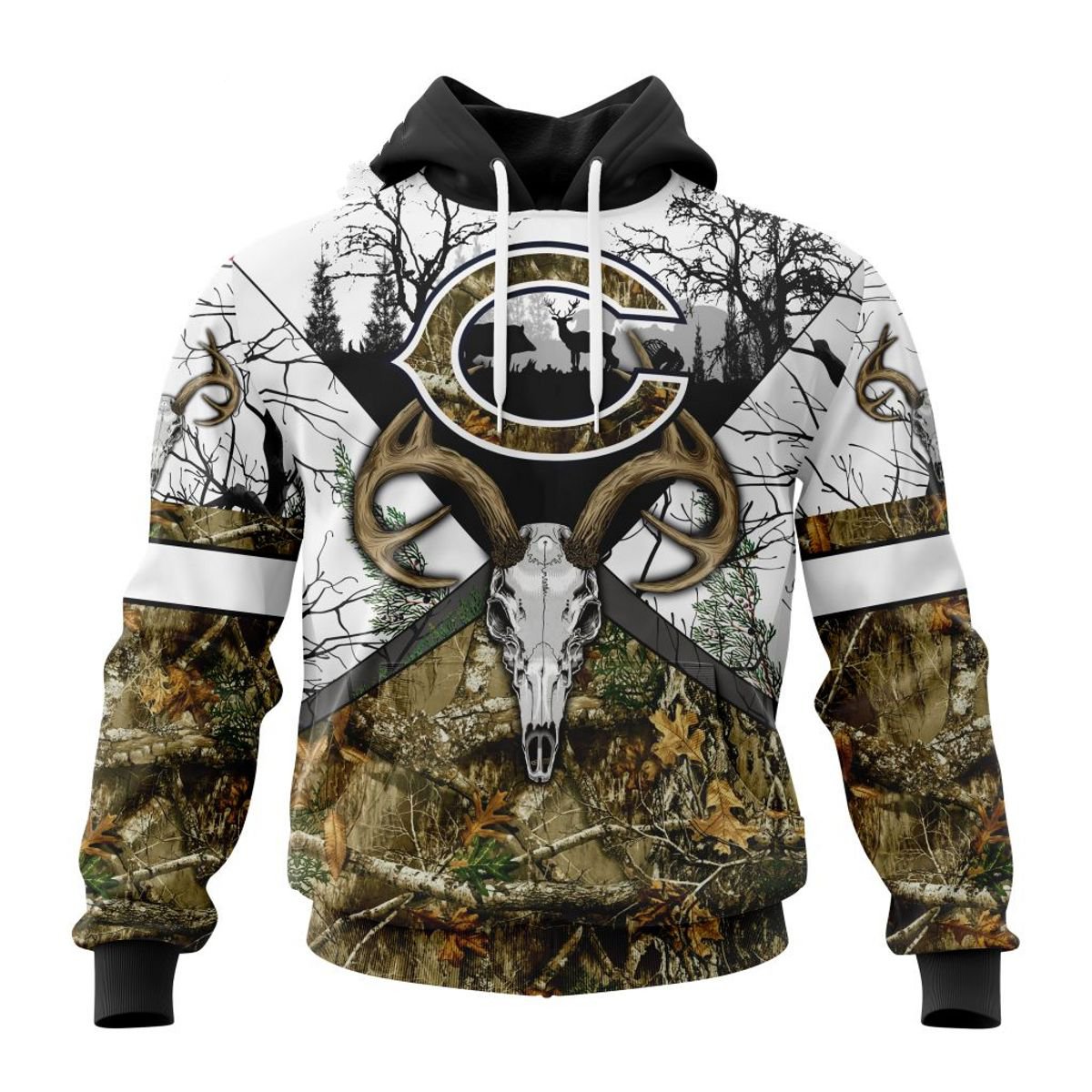 CHICAGO BEARS DEER SKULL AND FOREST 3D HOODIE