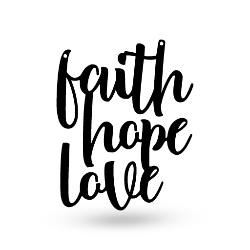 Cursive Faith Hope Love Sign - lh024