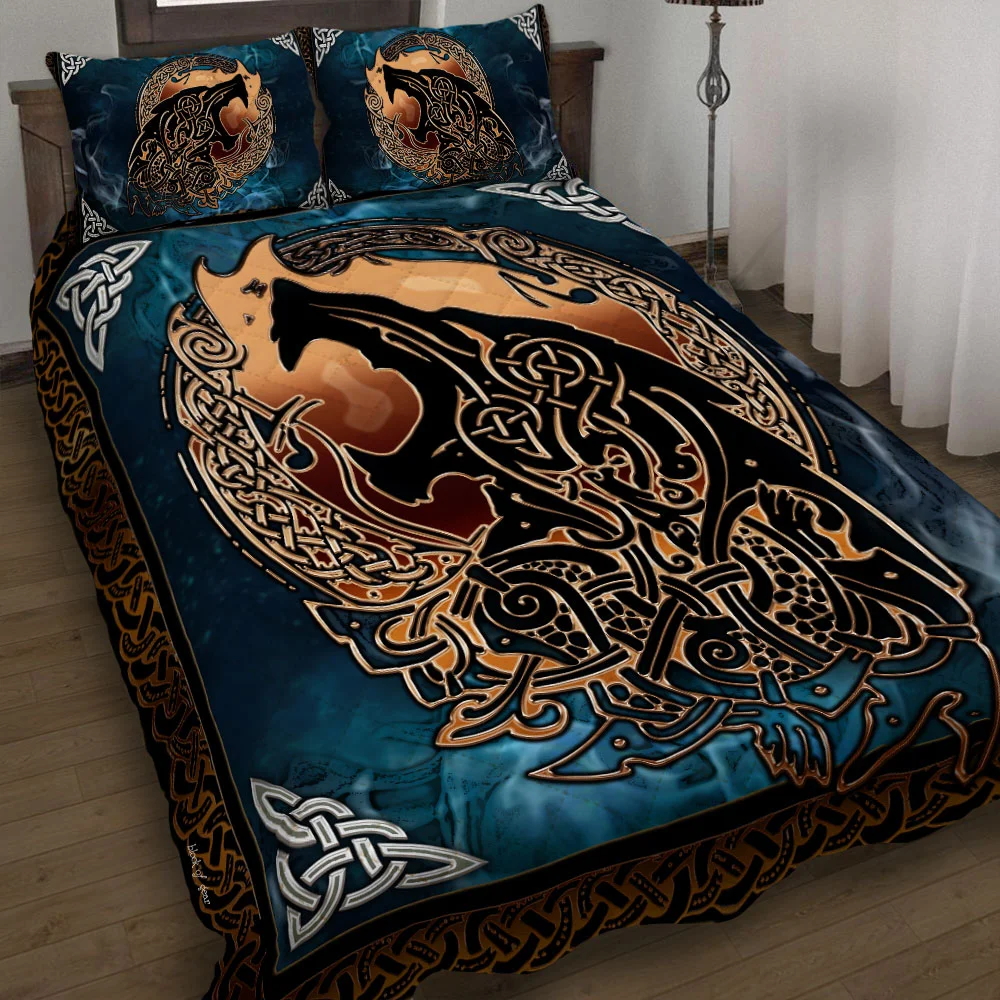 Wolf Viking Quilt Bed Set
