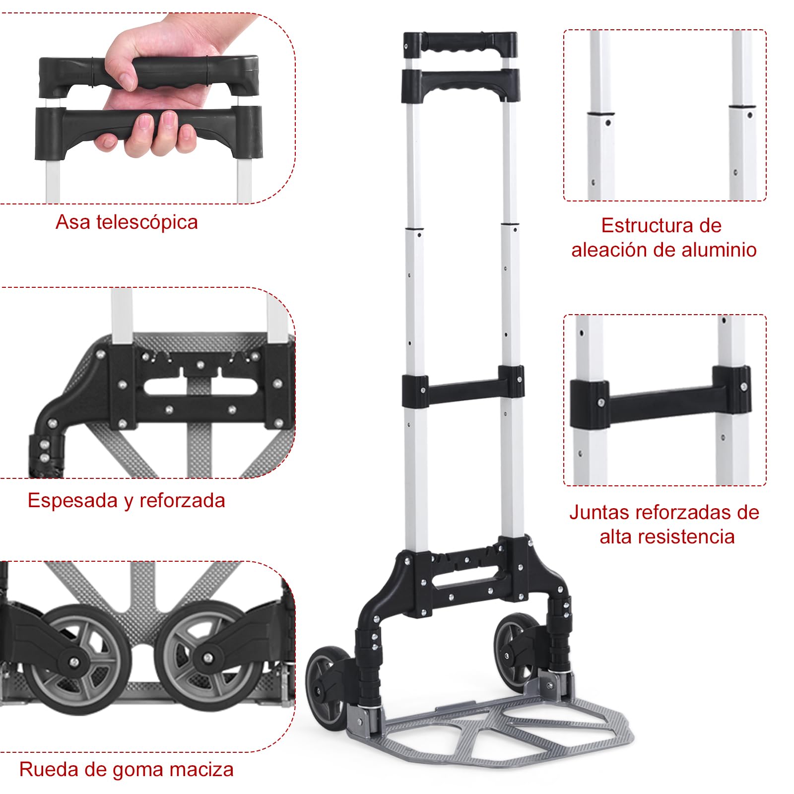 🔥Venta de Amazon último día🔥Carro de carga telescópico plegable 80KG