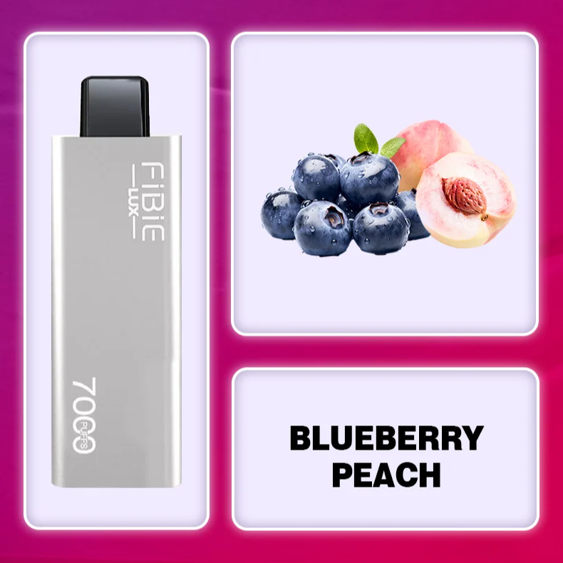 FIBIE 7000 Puffs Disposable Vapor Wands(7000 PUFFS) - BLUEBERRY-PEACH