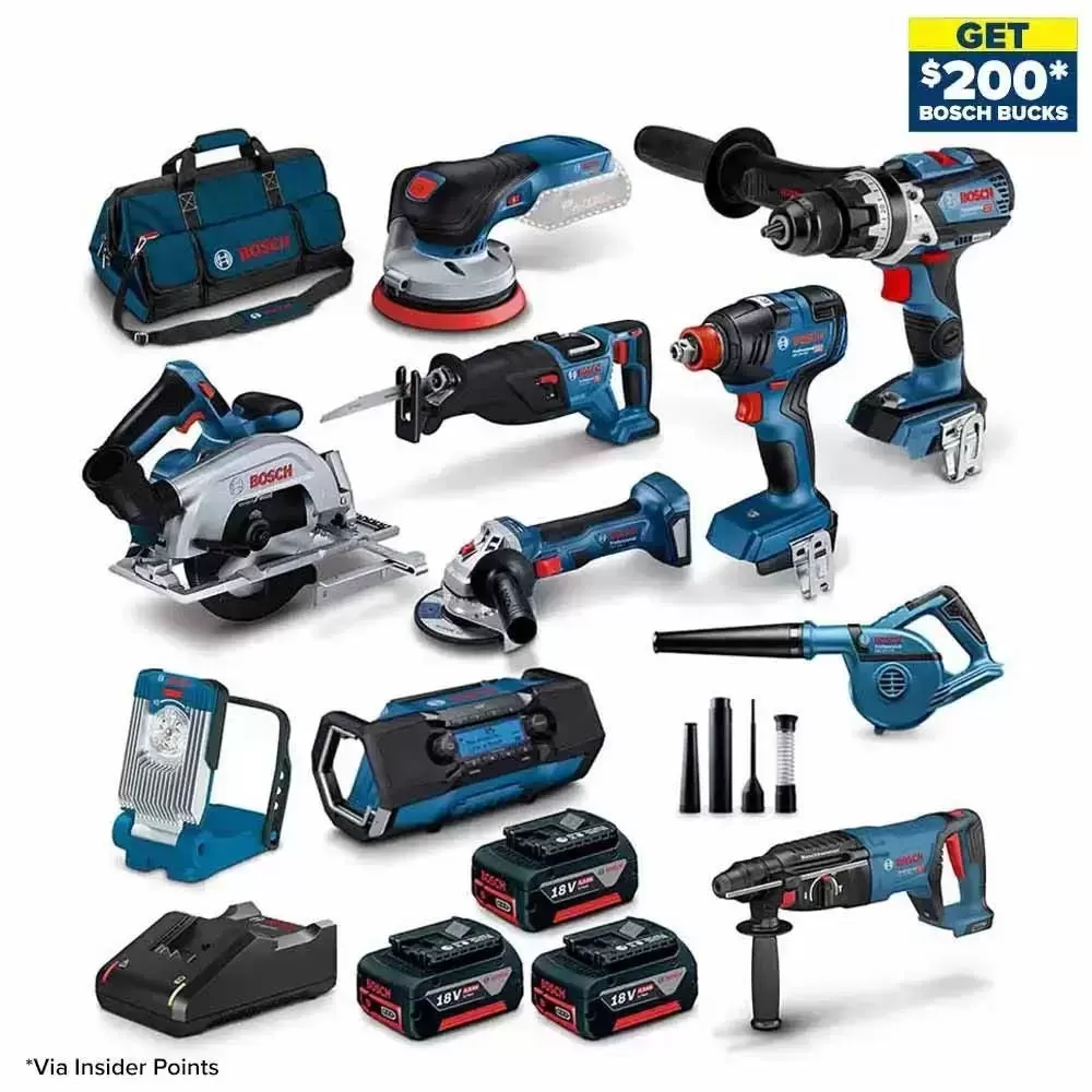 Kit combinado BOSCH 18 V sin escobillas, 10 piezas, 3 x 5,0 AH 0615990N3B