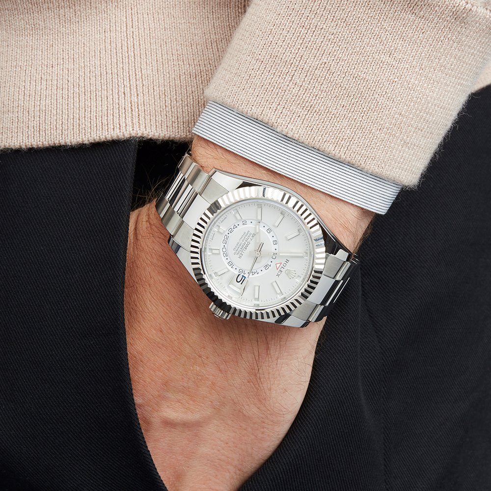 White rolex sky online dweller