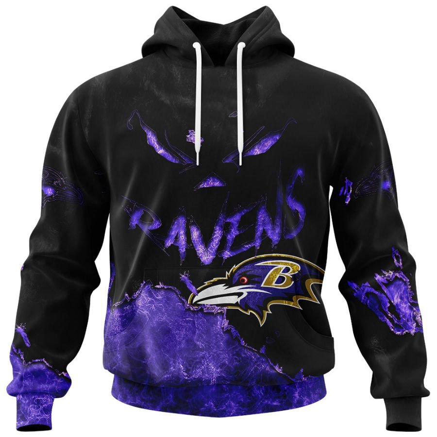 BALTIMORE RAVENS 3D HOODIE HALLOWEEN001