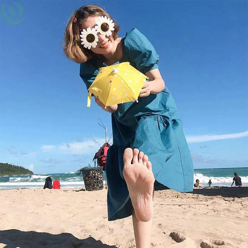 Cute Mobile Phone Holder With Sun Umbrella