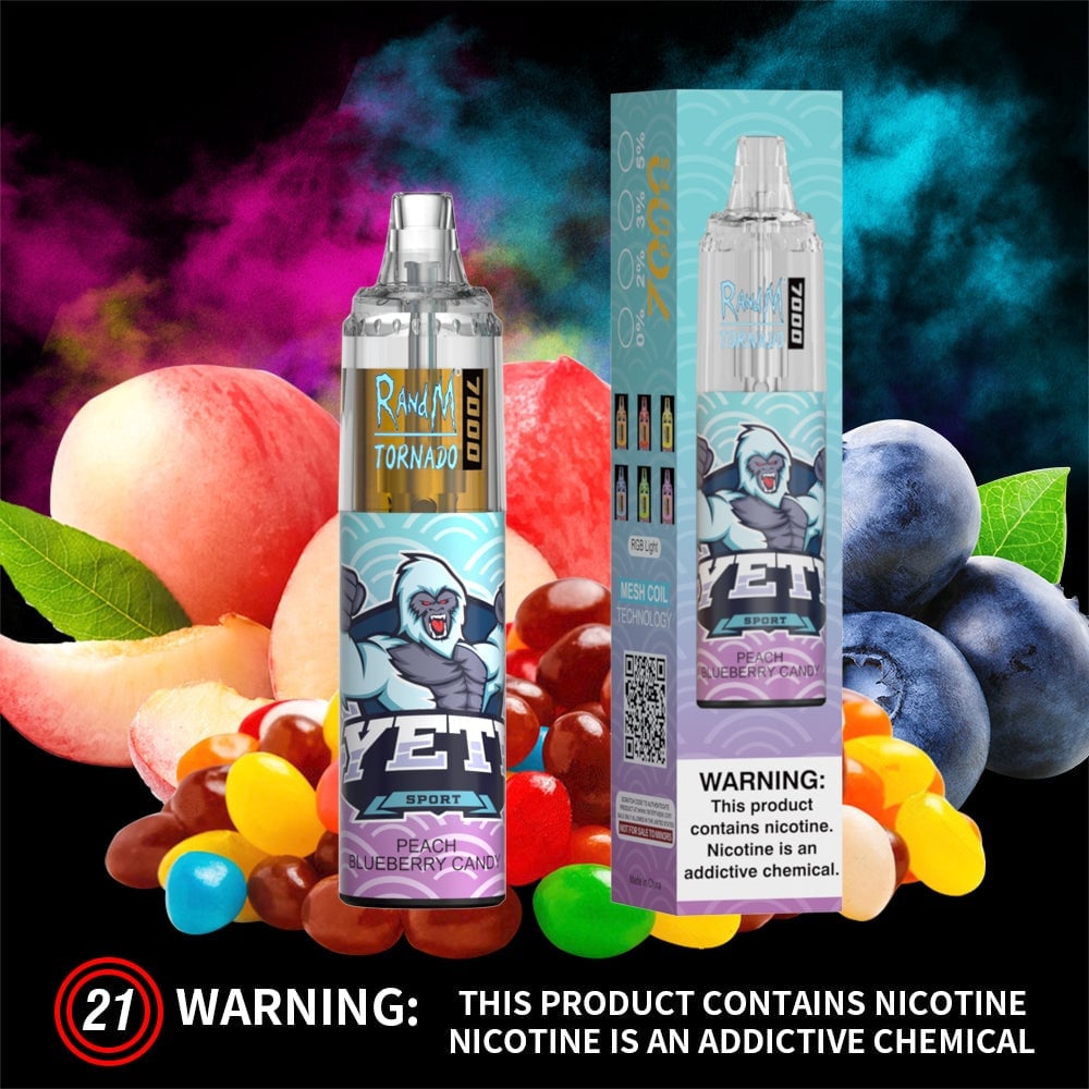 RM TORNADO 7000 AIRFLOW CONTROL SERIES  VAPE DEVICE [Peach Blueberry Candy]