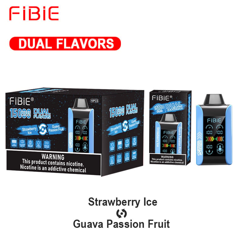 FIBIE 15000 Dual Flavors Disposable Vapor Wands(15000 PUFFS) - STRAWBERRY ICE & GUAVA PASSION FRUIT