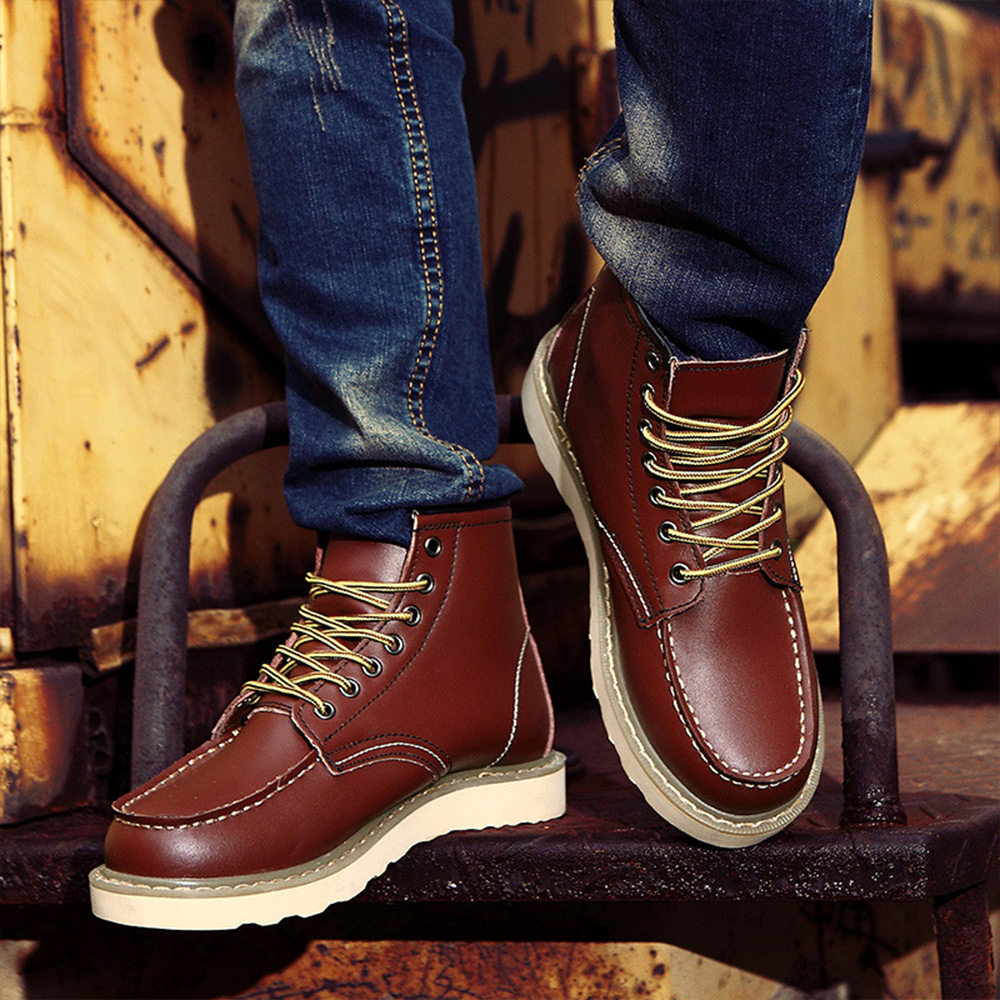 Castillotigo™ Botas de piel de caña alta plus polar para hombre