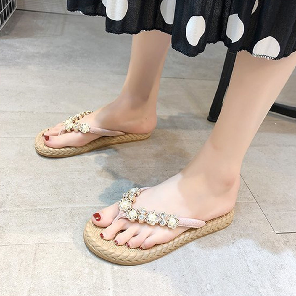 Castillotigo™ Chanclas Trenzadas Perlas