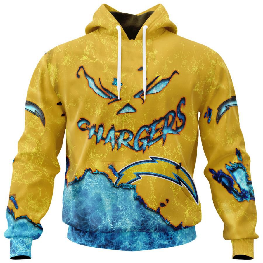 LOS ANGELES CHARGERS 3D HOODIE HALLOWEEN001