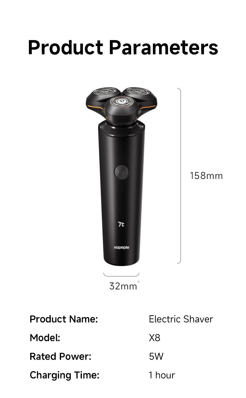 VAPEPIE X8 Electric Rotary Shaver – Precision Grooming Made Easy