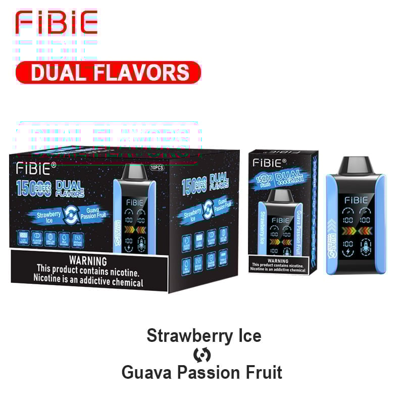 FIBIE 15000 Dual Flavors Disposable Vapor Wands(15000 PUFFS) - Digital LCD Indicator