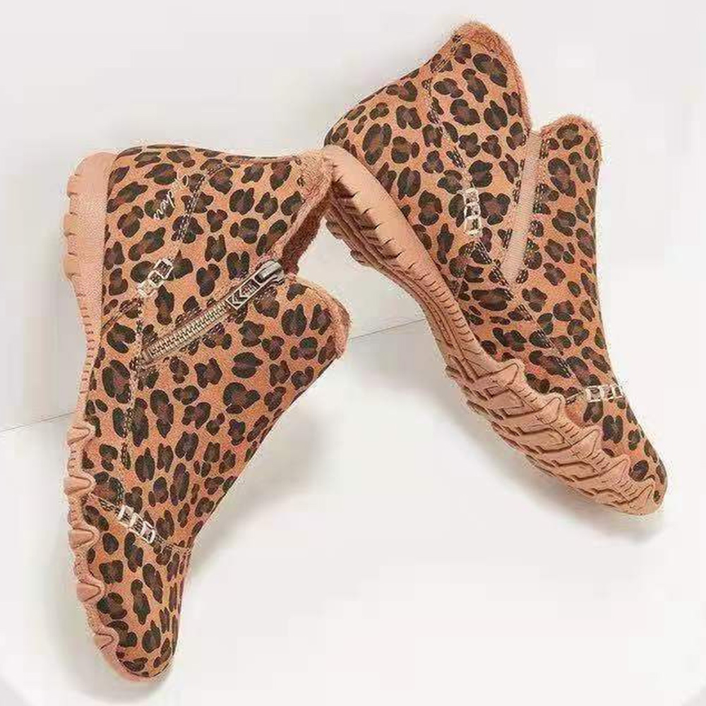 Castillotigo™ Zapatos cálidos de algodón con estampado de leopardo