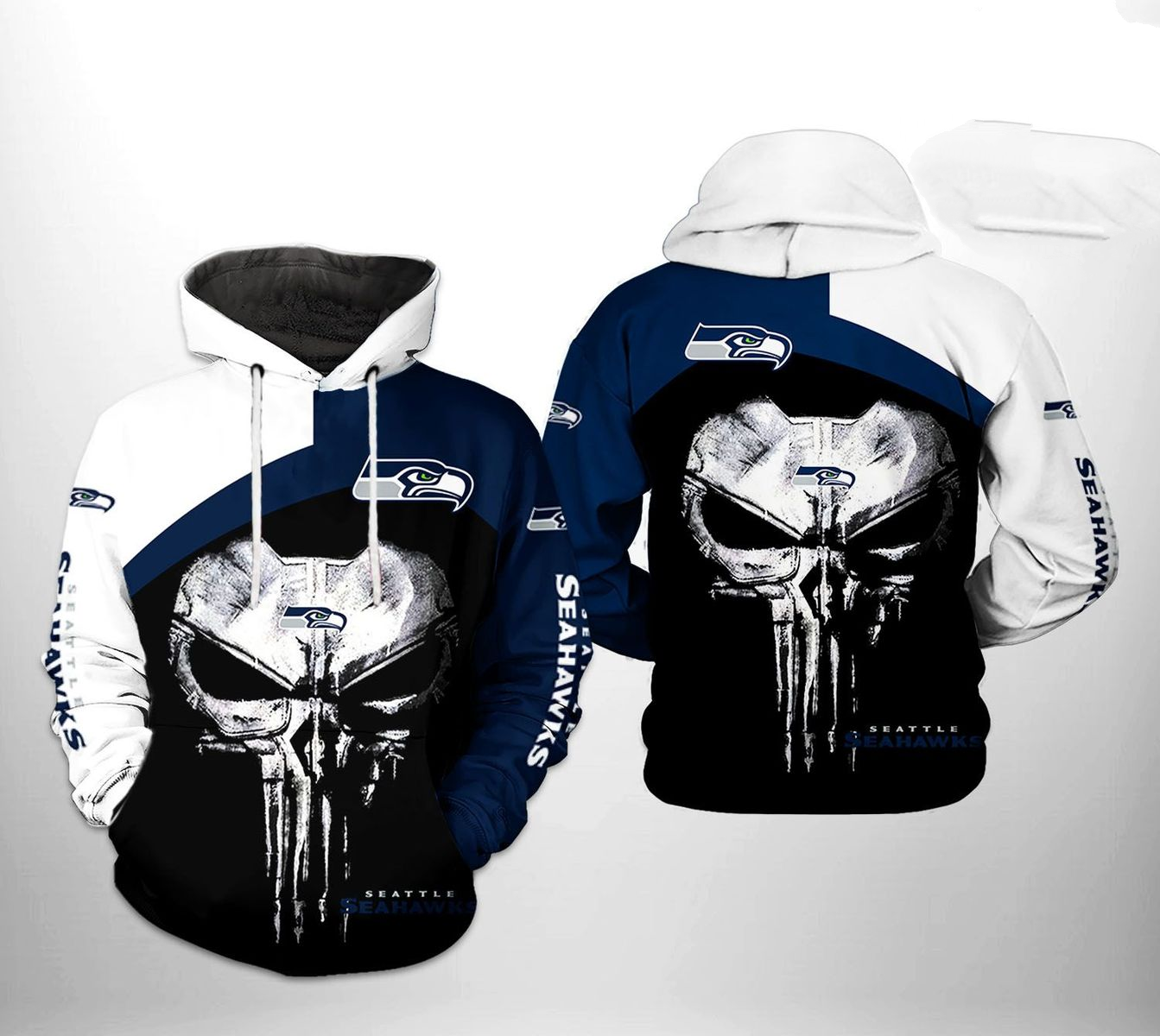 SEATTLE SEAHAWKS 3D HOODIE SKULL104