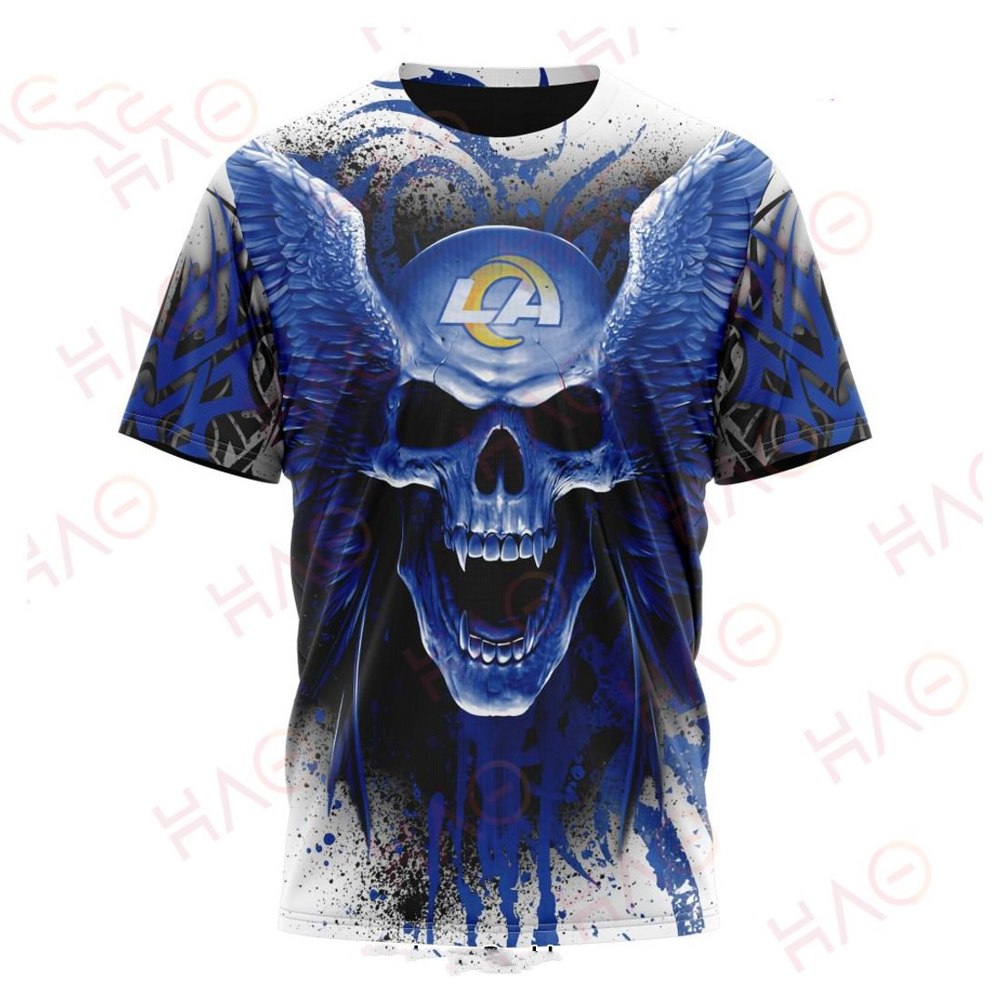 LOS ANGELES RAMS 3D HOODIE SKULL ART