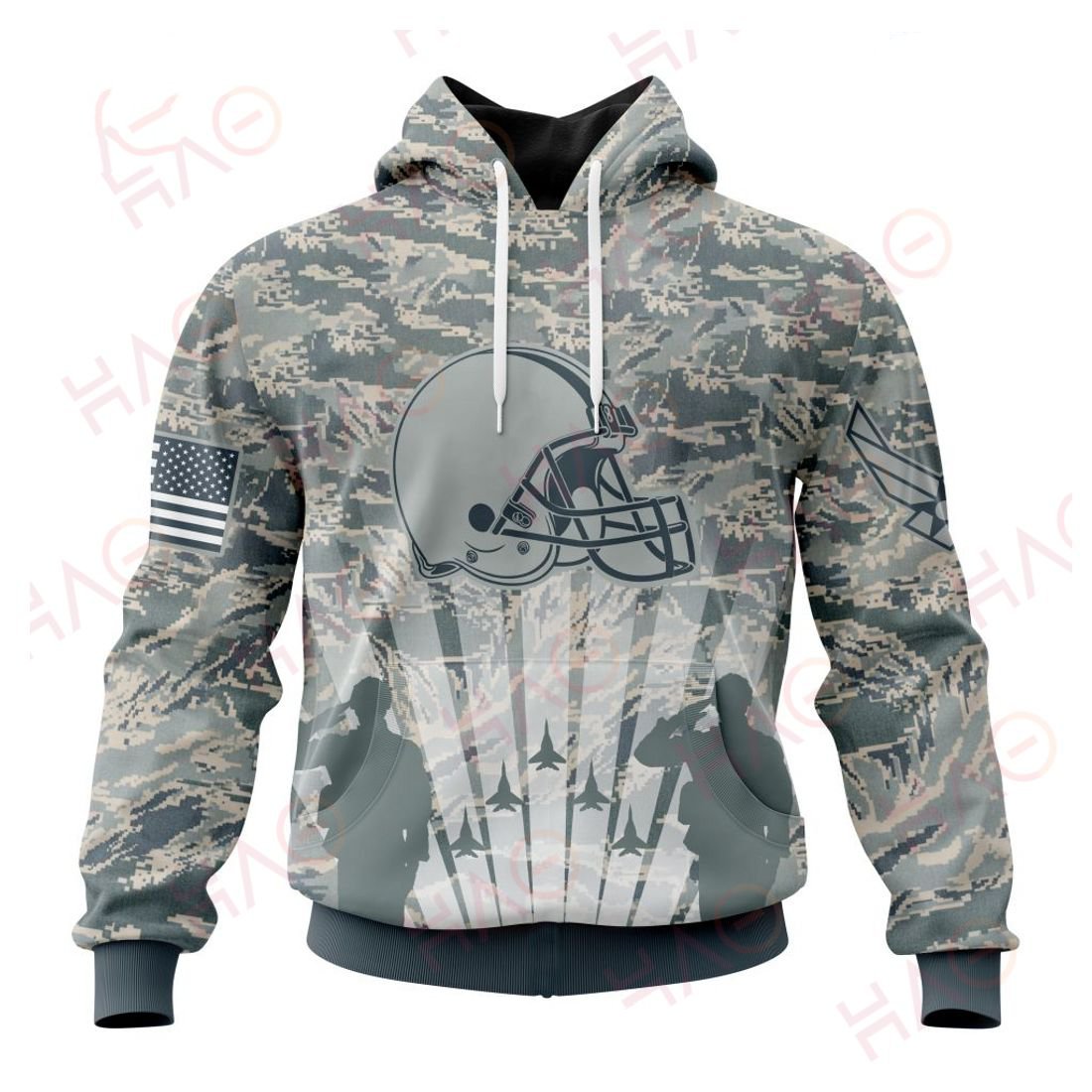 CLEVELAND BROWNS 3D HOODIE US AIR FORCE