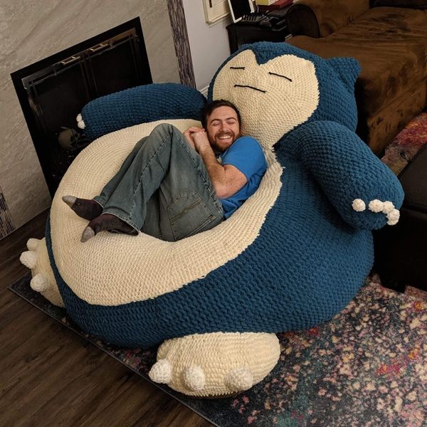 Blue cartoon bean bag