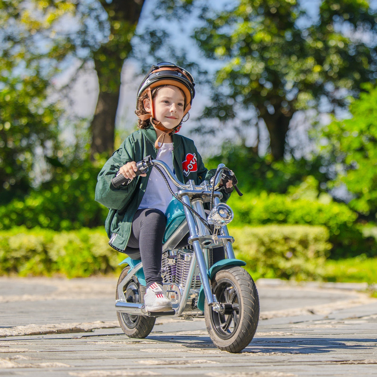 Moto infantil inteligente con luces y altavoces integrados