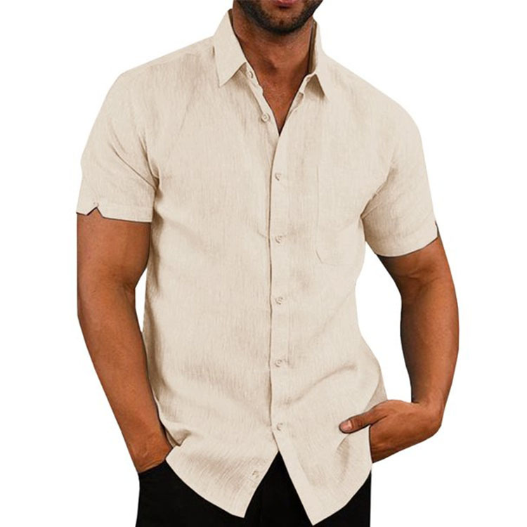 Castillotigo™ Camisa de hombre sencilla y cómoda en color liso