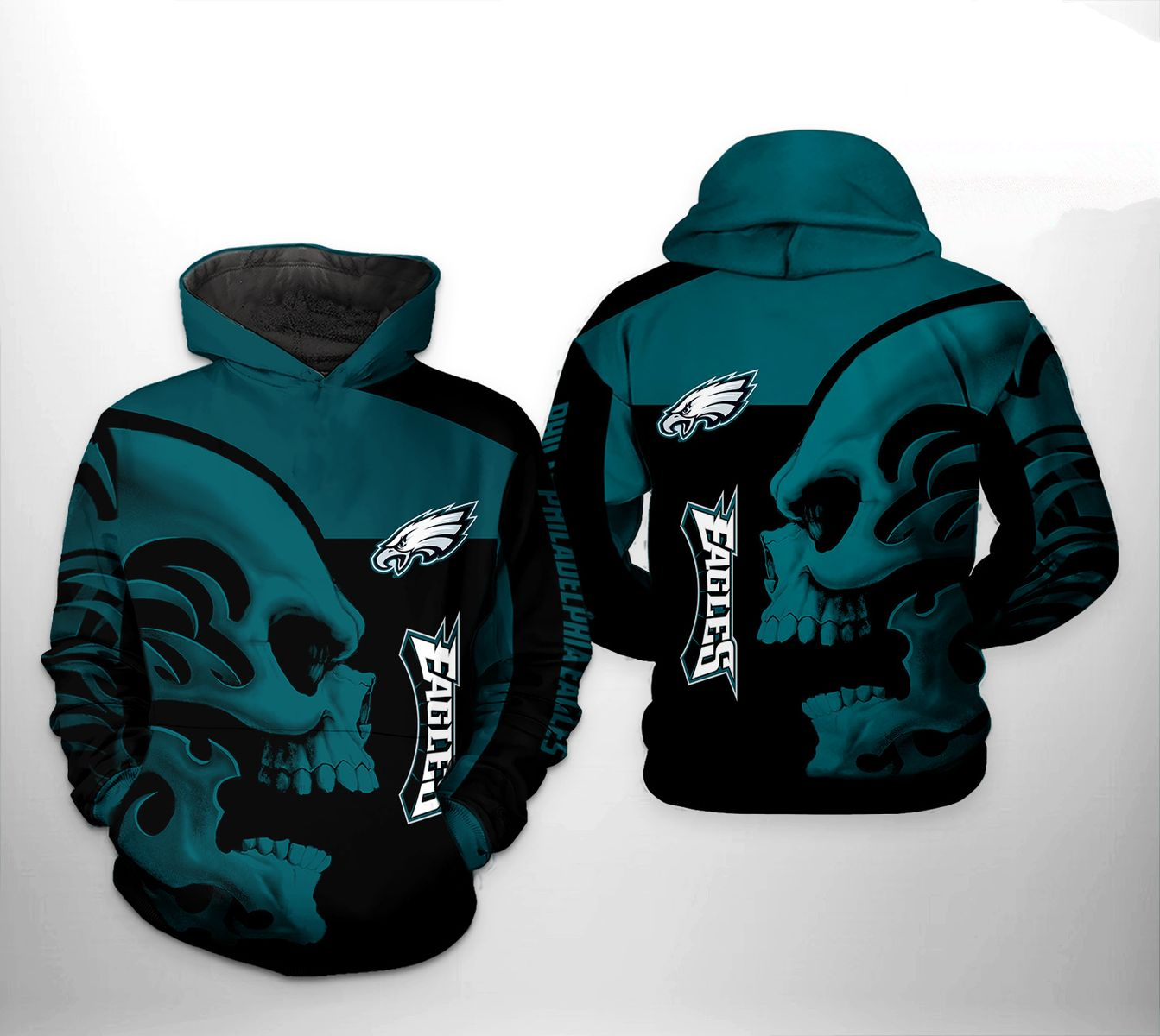 PHILADELPHIA EAGLES 3D HOODIE SKULL105