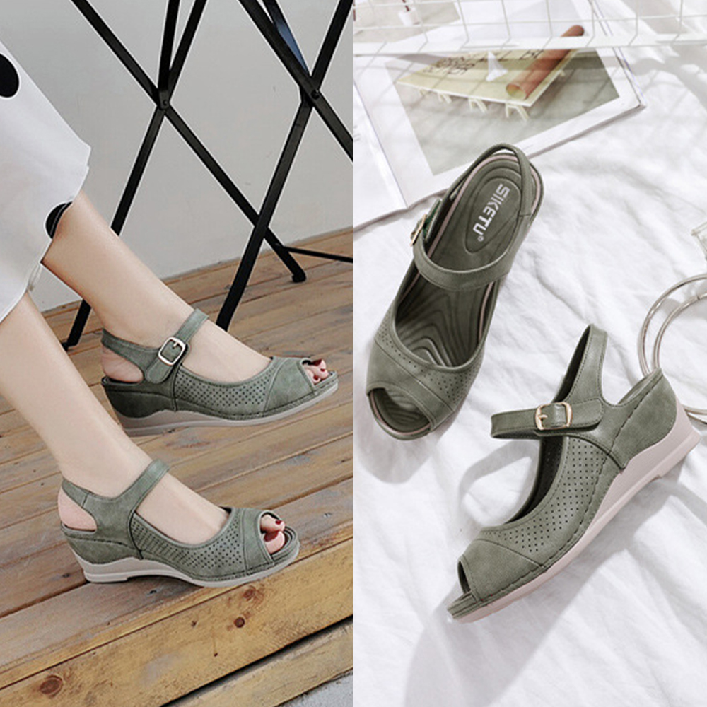 Castillotigo™ Sandalias con cuña boca de pez