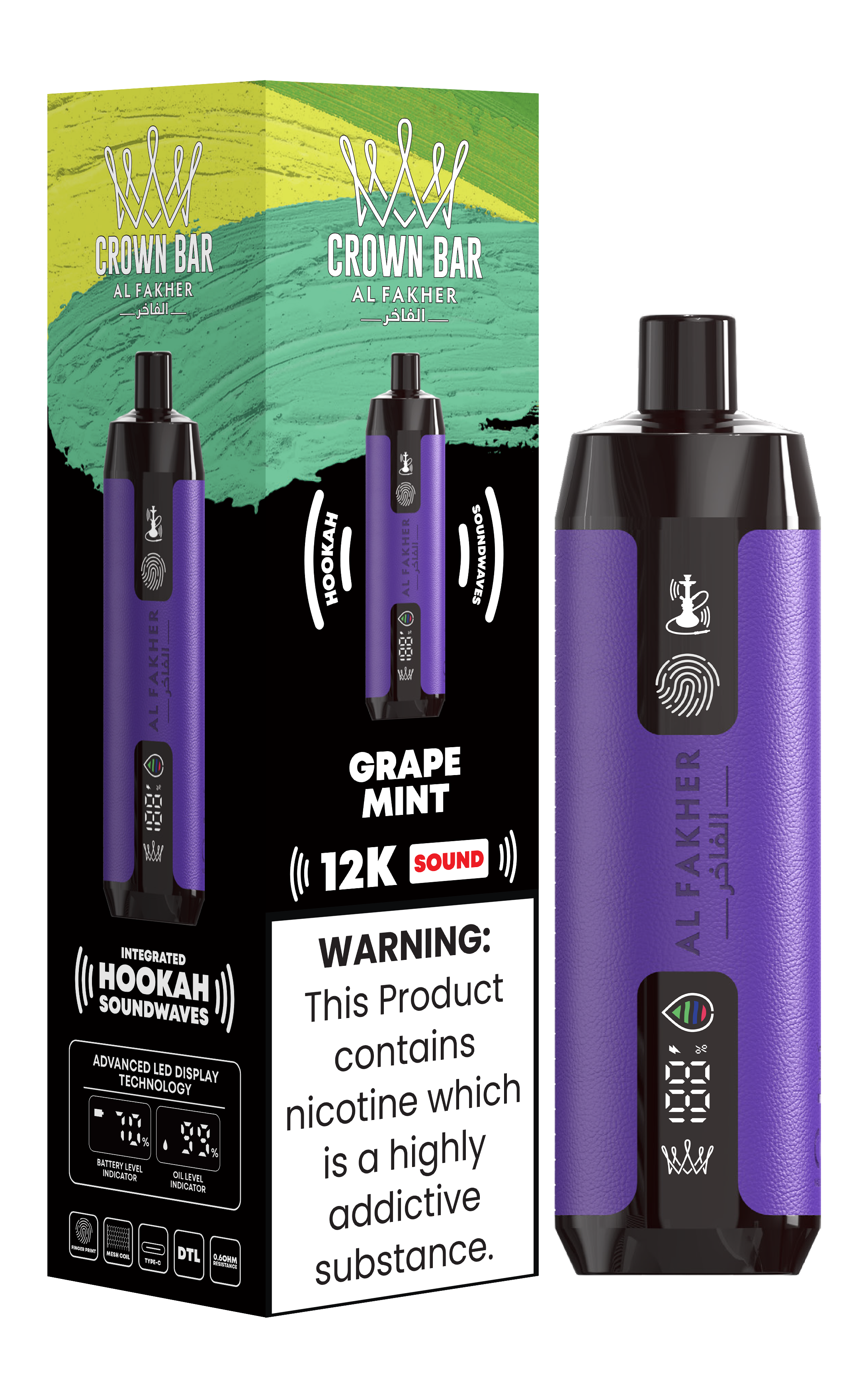 Al Fakher 12000 Puffs Grape Mint