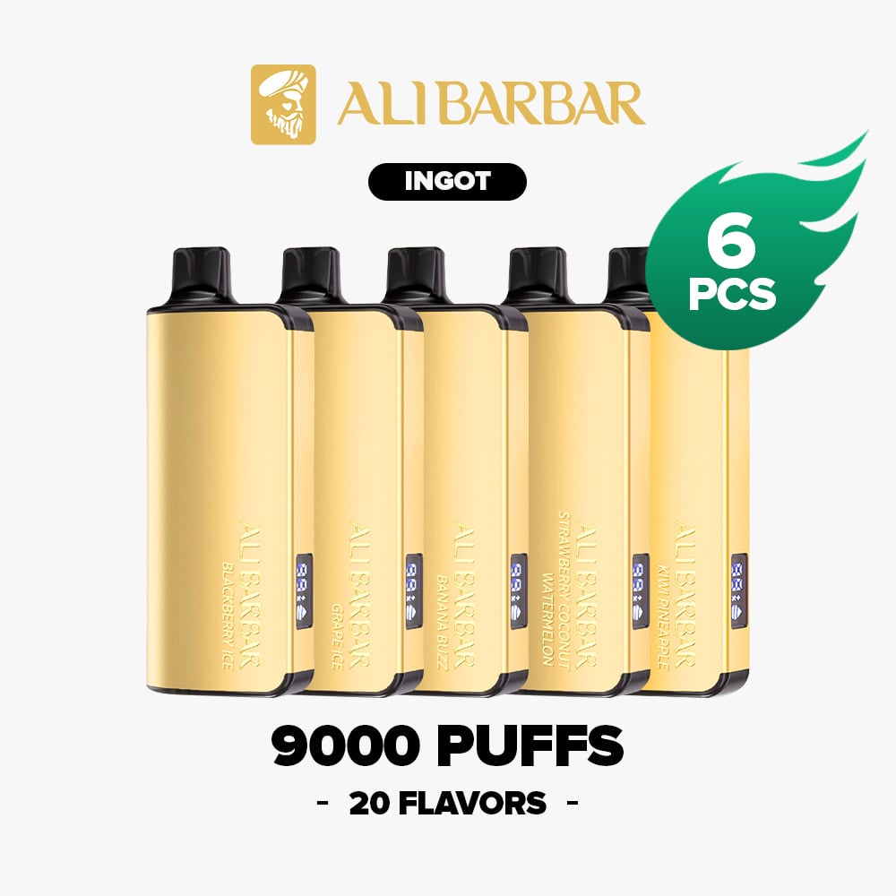 🎁Amazing Price for 6PCS-ALIBARBAR INGOT 9000 PUFFS【Exclusive Australian Warehouse Deals】