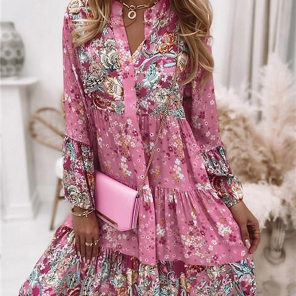 Castillotigo™ Vestido con estampado de patchwork de primavera y verano