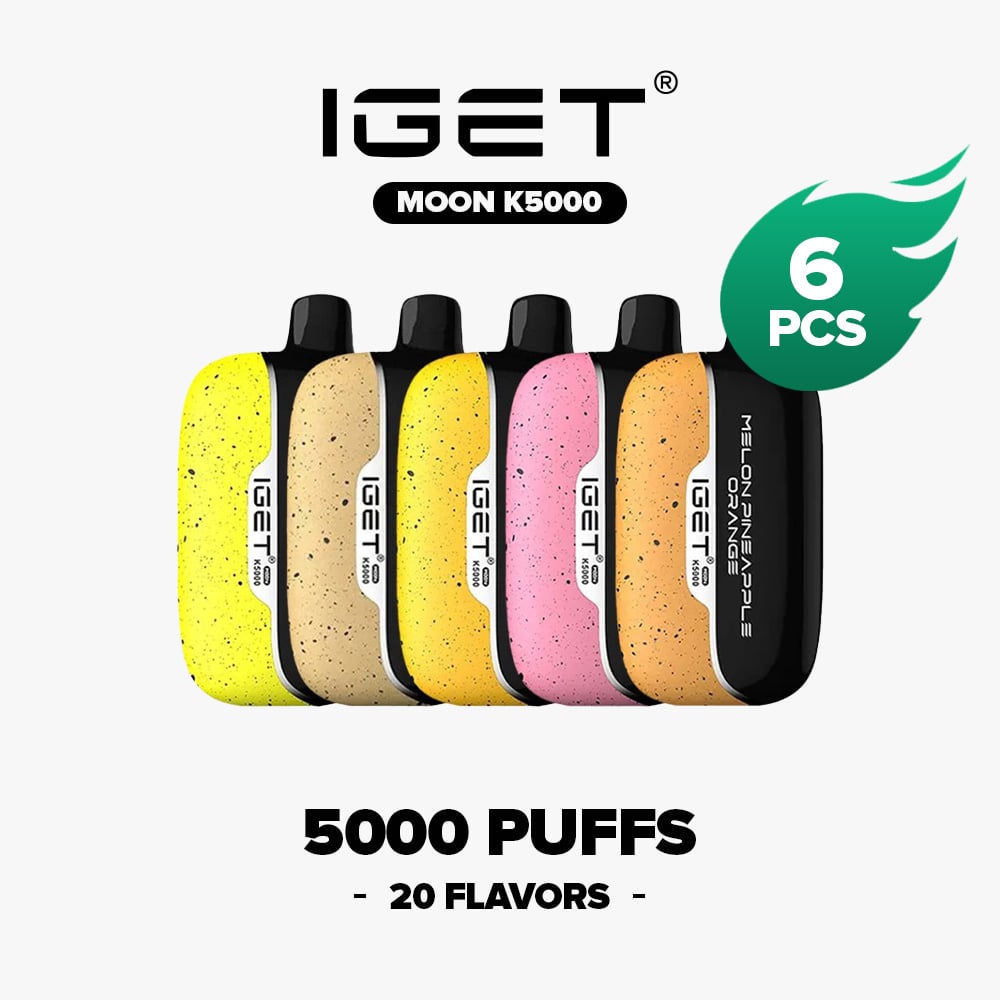 🎁Amazing Price for 6PCS-IGET Moon 5000 Puffs【Exclusive Australian Warehouse Deals】