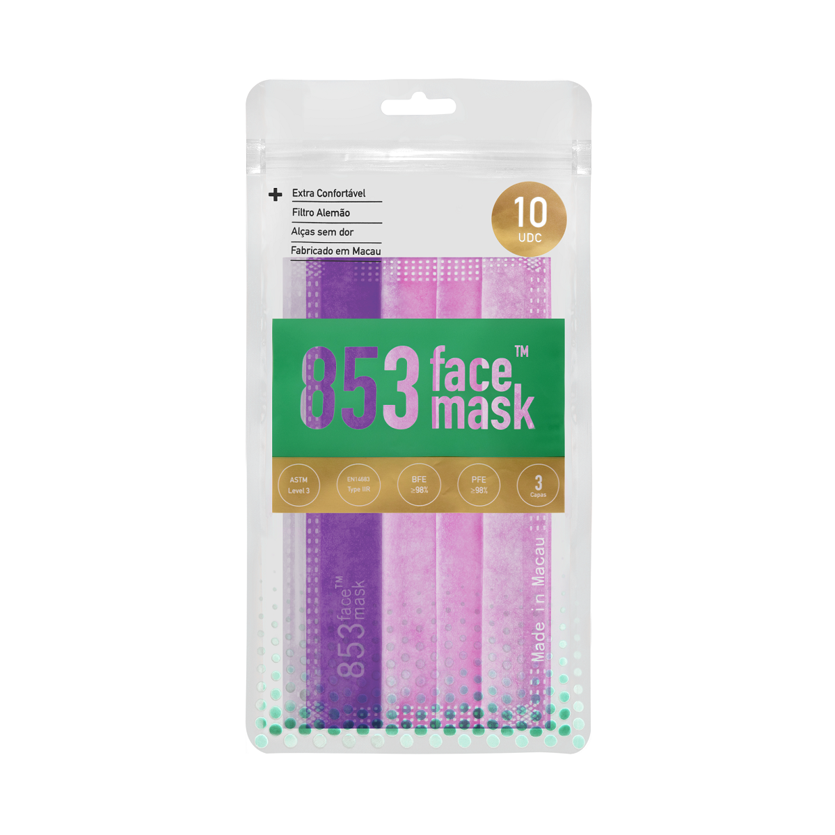 ASTM Level 3 口罩（紫粉紅）非獨立包裝10片