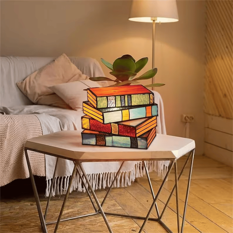 📚Stained  Stacked Books Lamp
