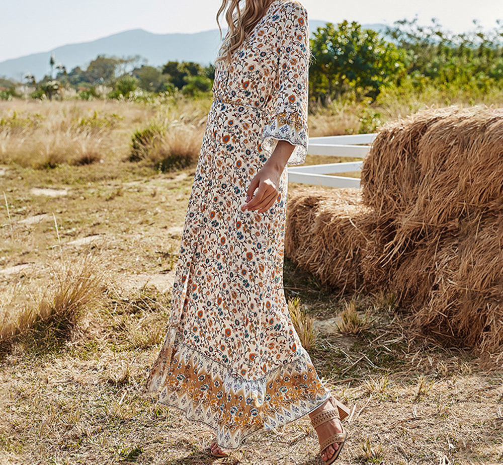 Castillotigo™ vestido con abertura floral pequeña