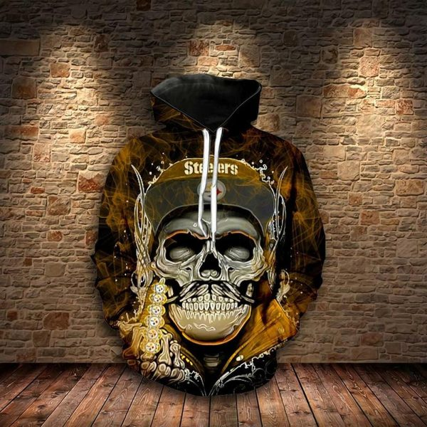 PITTSBURGH STEELERS 3D HOODIE SKULL 106