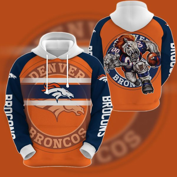 DENVER BRONCOS 3D HOODIE SKULL 112