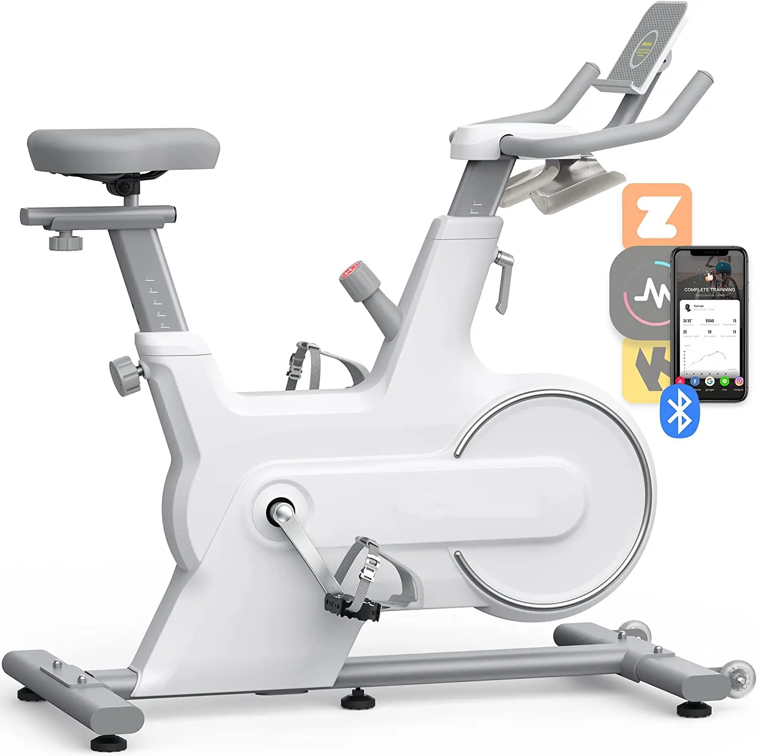 Indoor Cycling Bike, Exercise Bike for Home with Resistance, Bluetooth Stationary Bike, iPad Holder