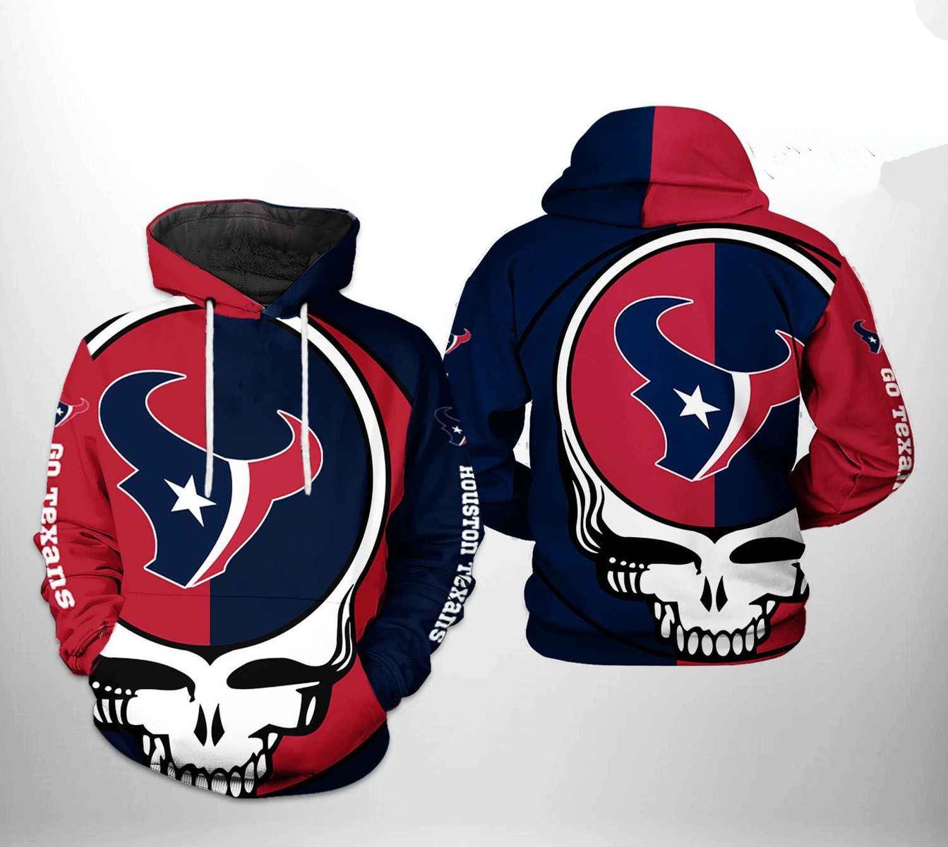 HOUSTON TEXANS 3D HOODIE SKULL103