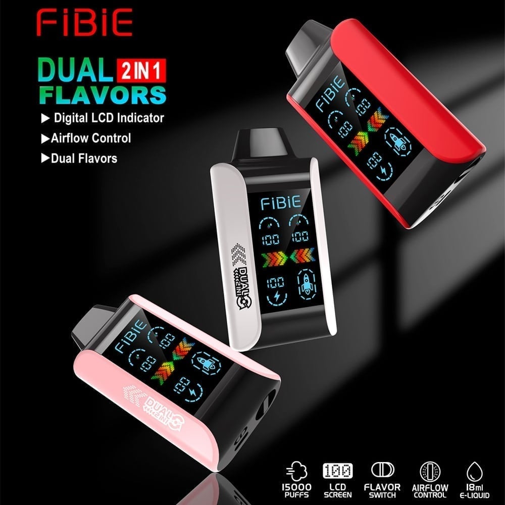 🔥FIBIE 15000 PUFFS - 12 Flavors (Each one has Dual Flavors)