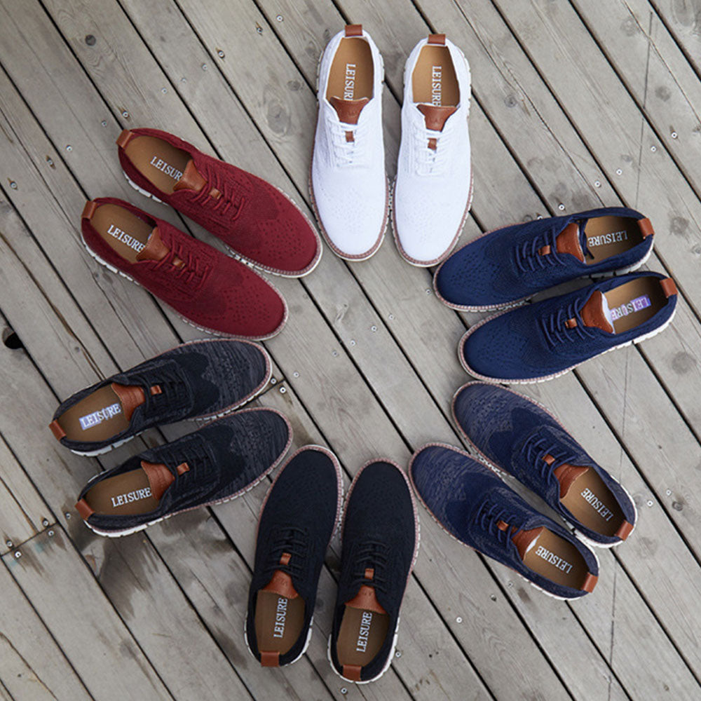 Castillotigo™ Nuevos zapatos casuales planos con cordones de punto vintage para hombre