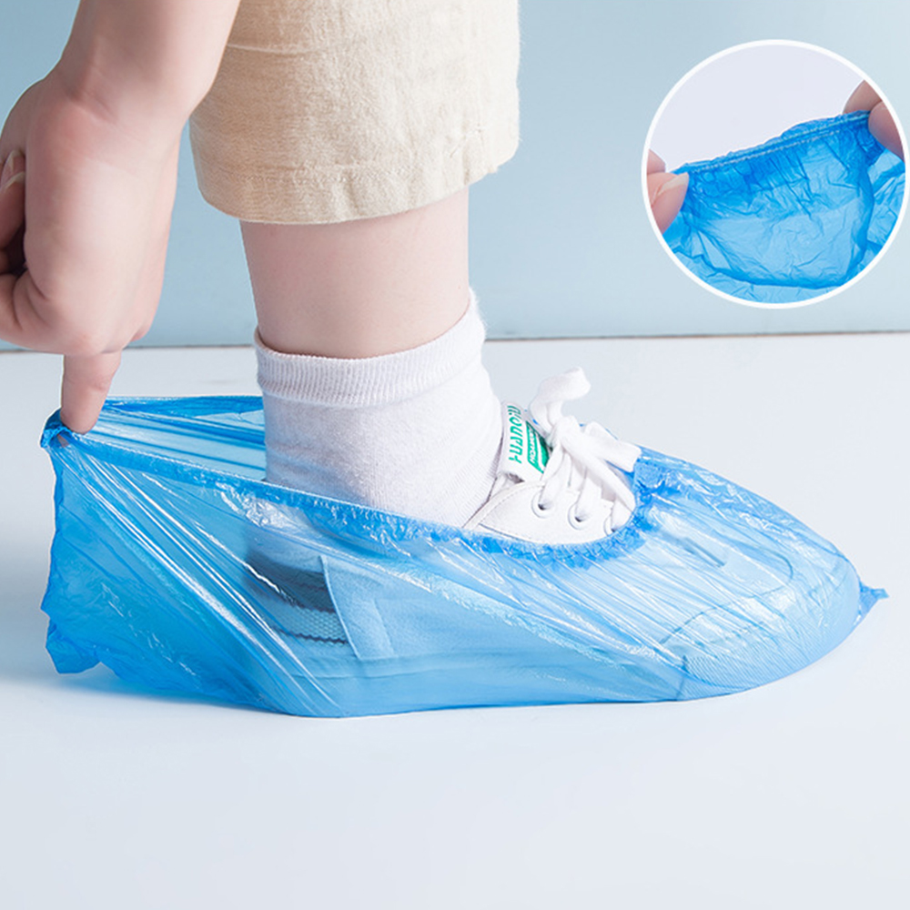 Castillotigo™ Cubiertas de zapatos de plástico a prueba de polvo desechables para interiores