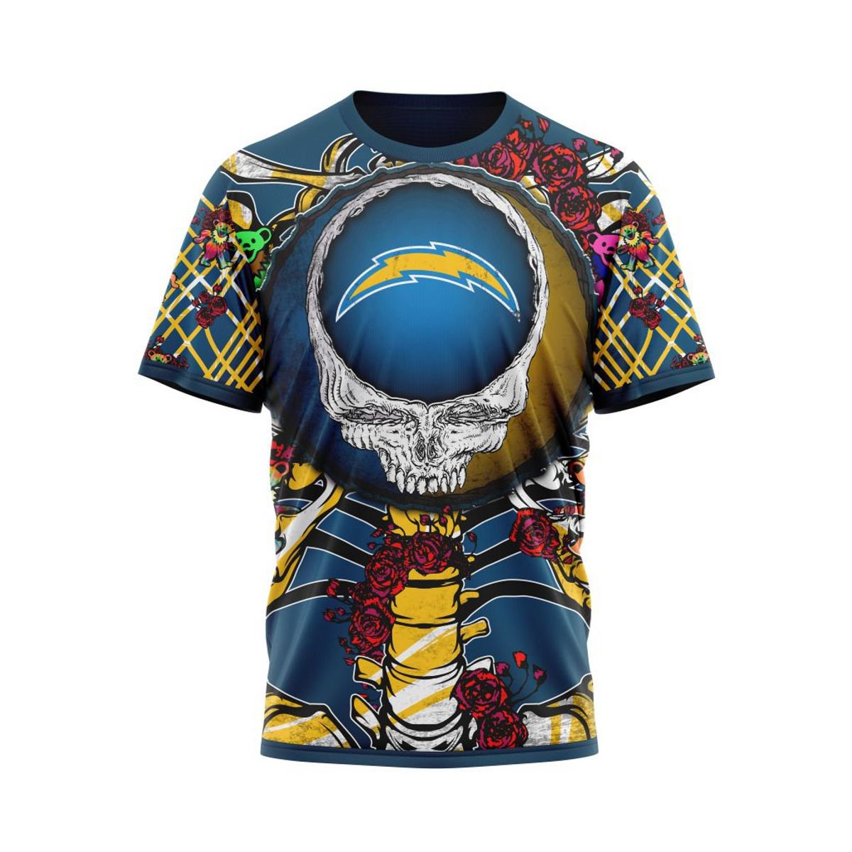 LOS ANGELES CHARGERS 3D HOODIE MIX GRATEFUL DEAD