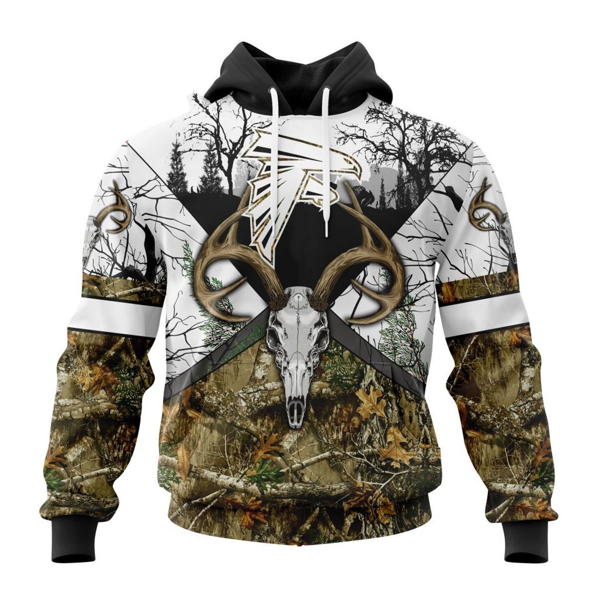 ATLANTA FALCONS DEER SKULL AND FOREST 3D HOODIE