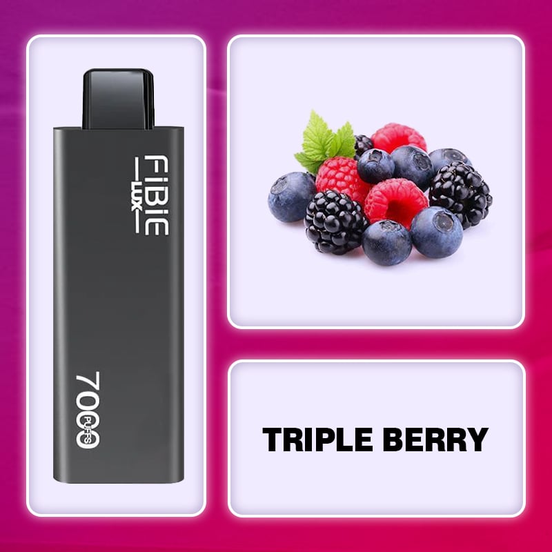 FIBIE 7000 Puffs Disposable Vapor Wands(7000 PUFFS) - TRIPLE-BERRY