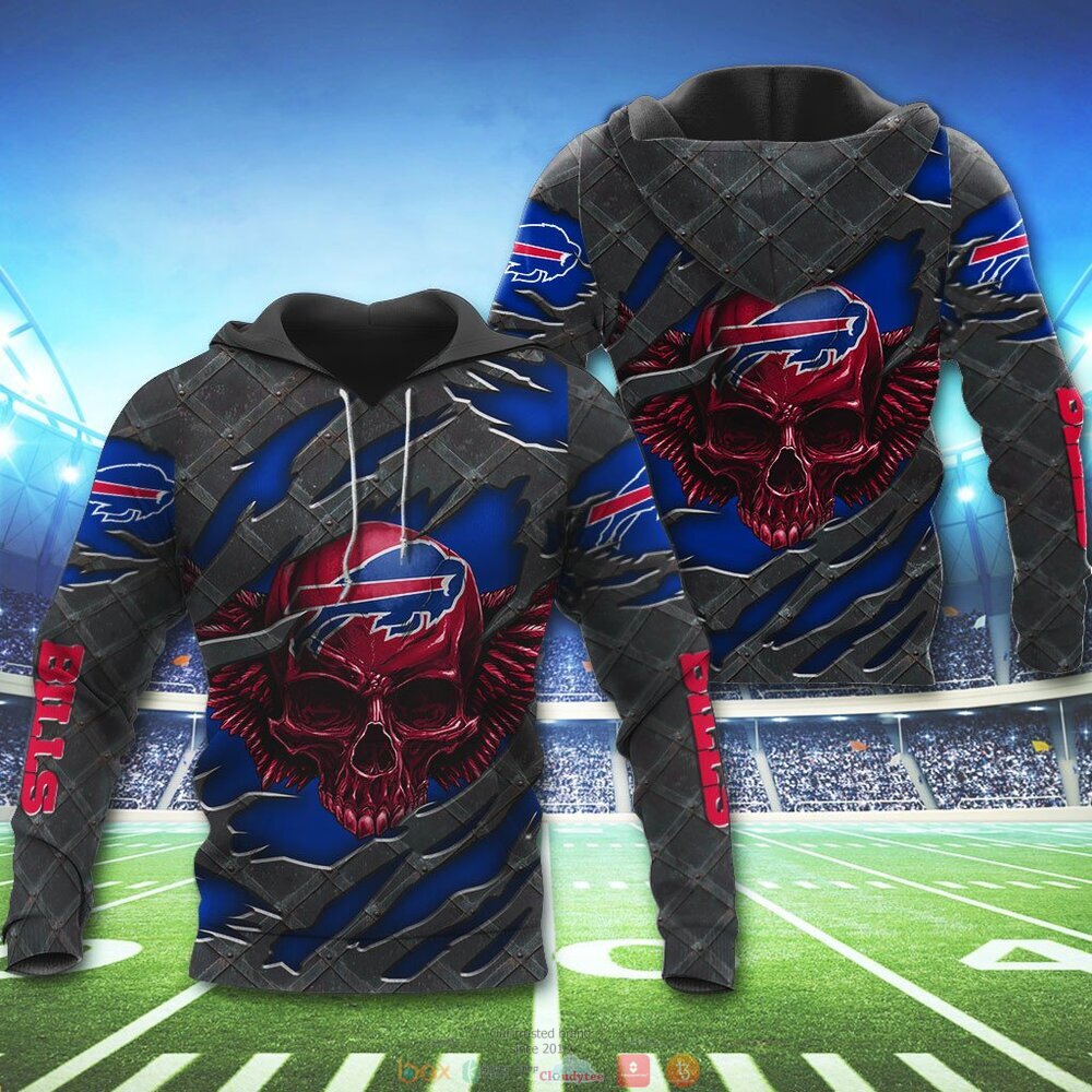 BUFFALO BILLS WINGS SKULL 3D HOODIE