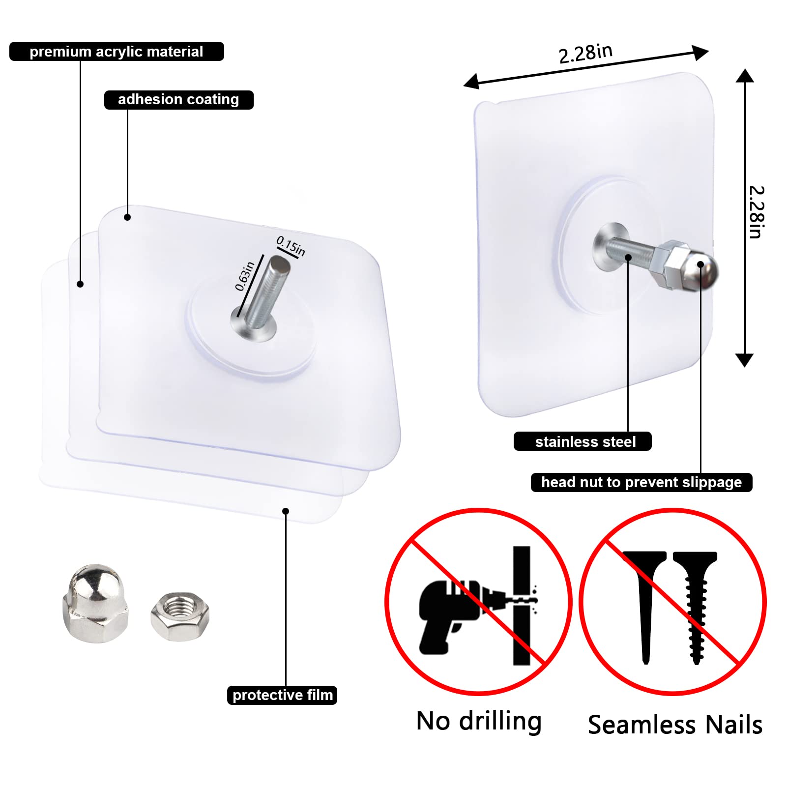 Adhesive Wall Mount Screw Hooks(49OFF) CTSCLOSEOUT
