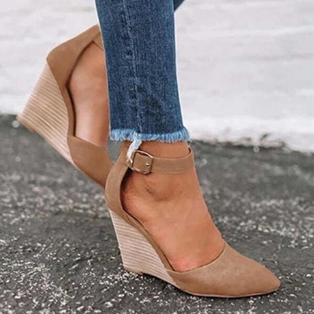 Castillotigo™ Sandalias con hebilla de cuña para mujer 2022