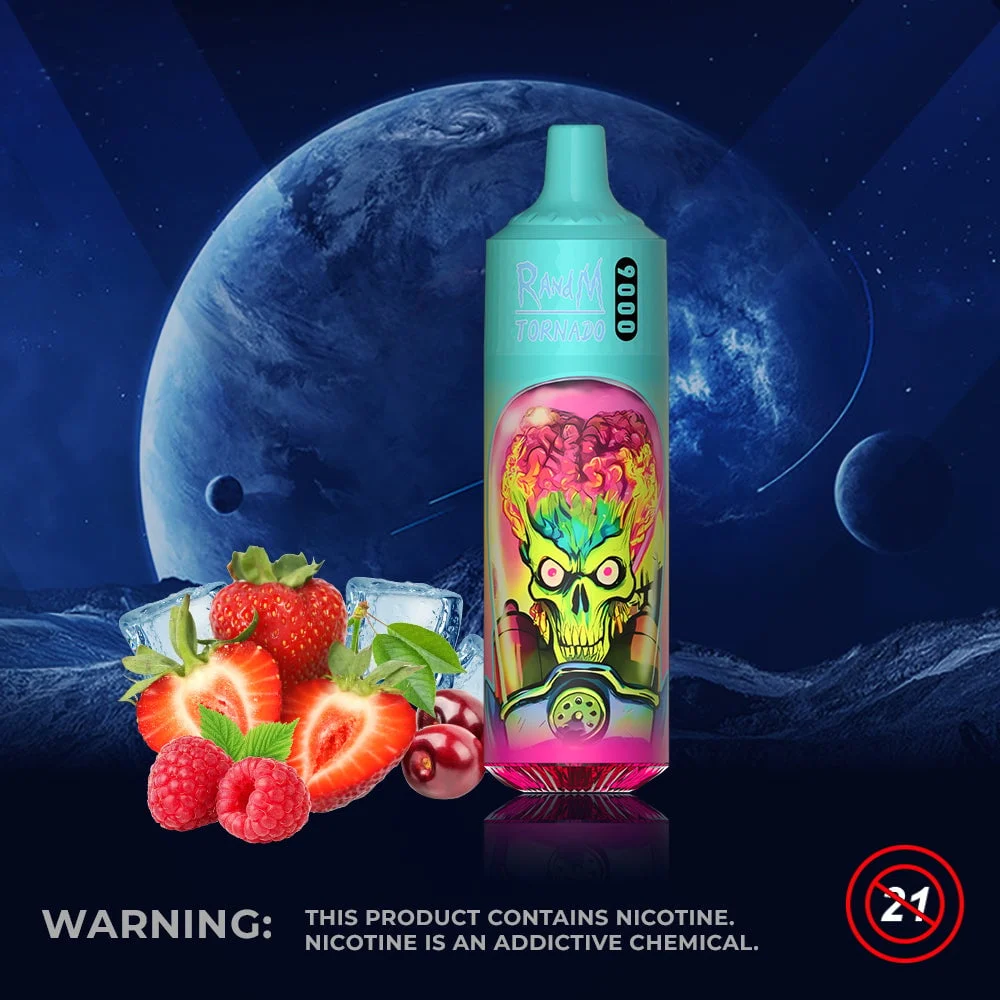 Strawberry Raspberry Cherry Ice & RM 9000 Puffs Series Gerät Tornado