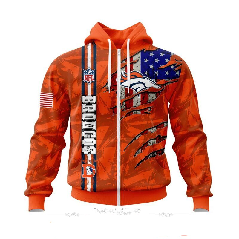 DENVER BRONCOS 3D HOODIE SKULL0802