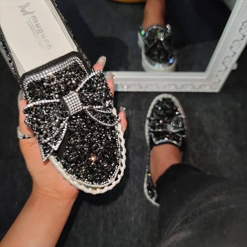 Castillotigo™ Primavera nuevos zapatos casuales con lazo de diamantes de imitación