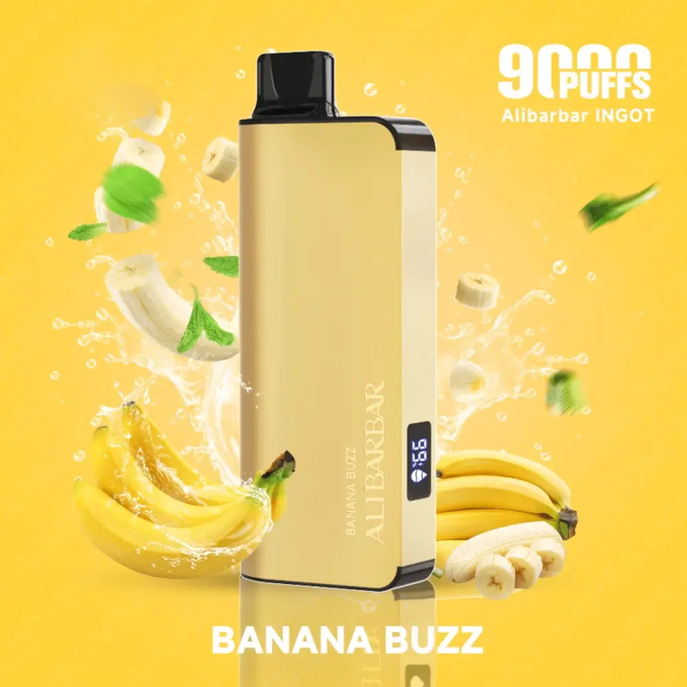 Banana Buzz – Alibarbar INGOT 9000 Puffs